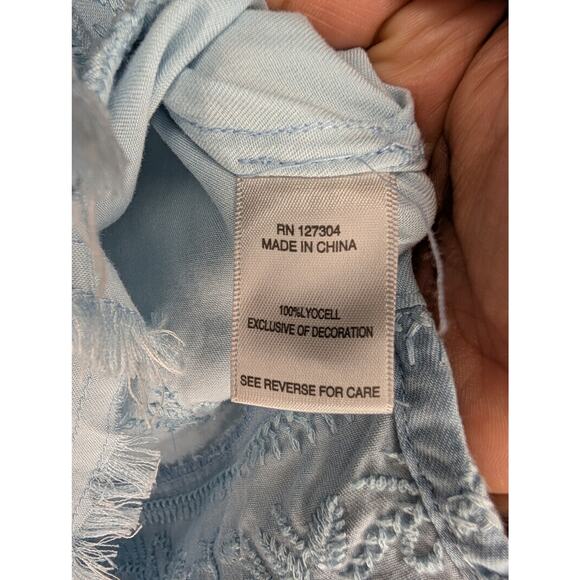 John Mark Embroidered Button Front Long Sleeve Light Blue - Picture 5 of 5